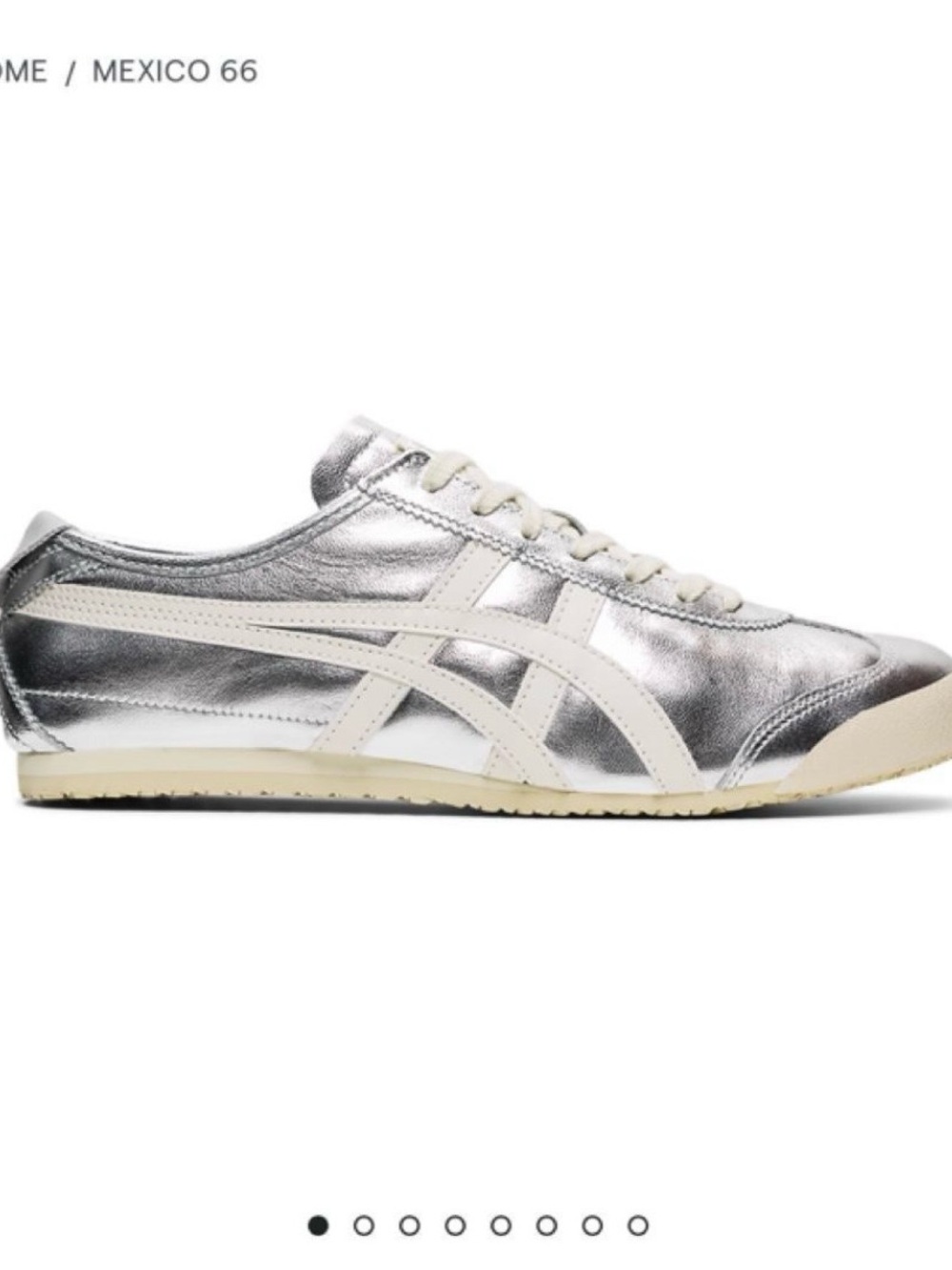 Onitsuka Tiger by Asics Mexico 66 Metallic Silver with Cream Stripes